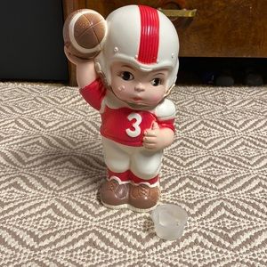 Vintage 1974 Russ Berrie & Co Little boy football player piggy bank